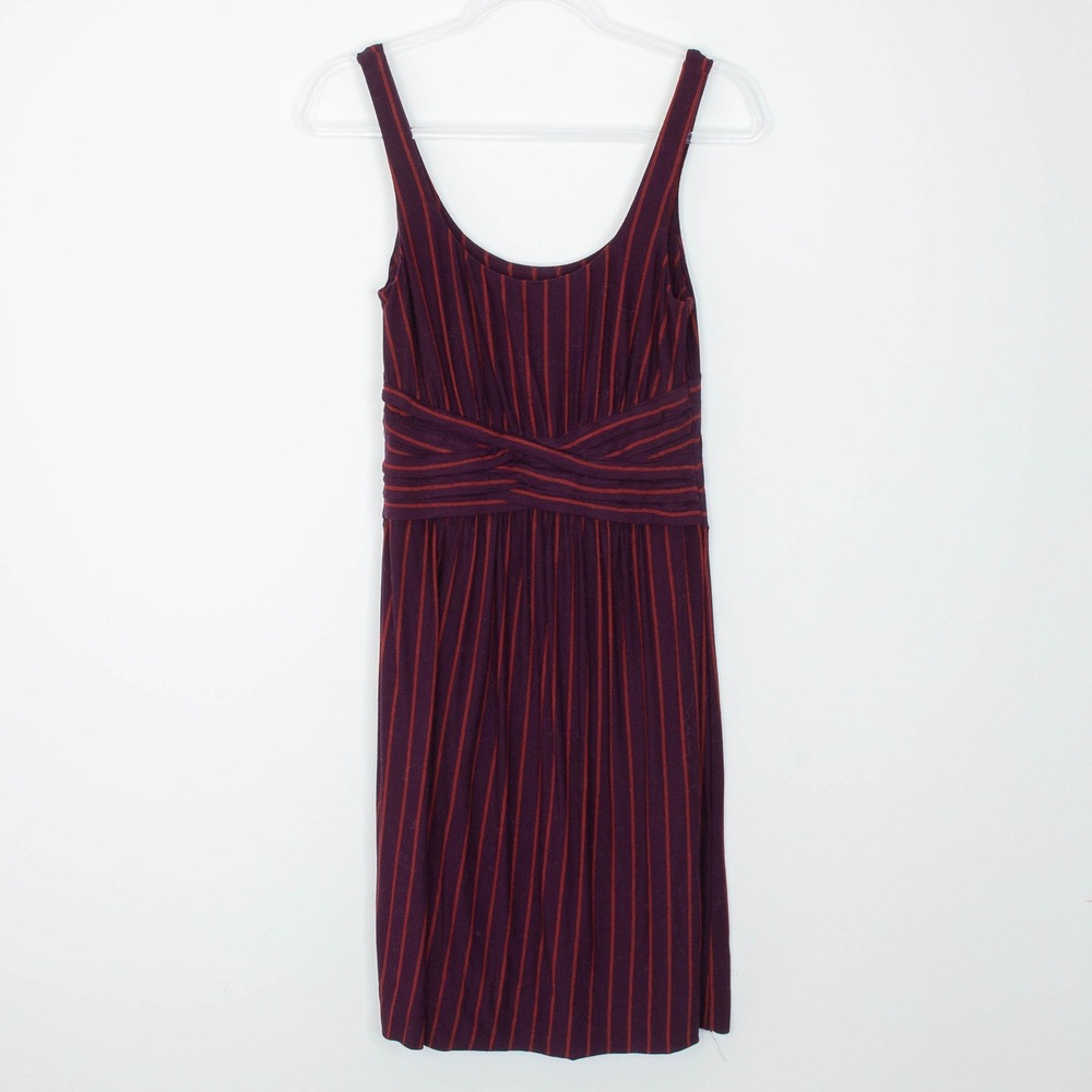 Bailey‎ 44 Womens Striped Sleeveless Twist Waist Midi Dress Size M Red Stretch